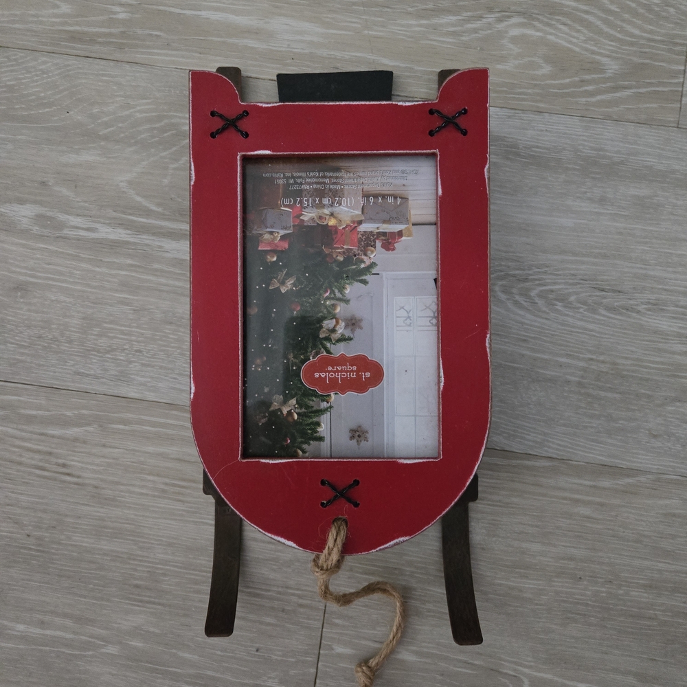 St. Nicholas Square Festive Red Sled Photo Frame